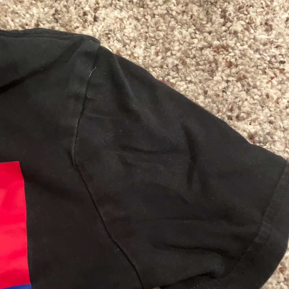 adidas Black Tee with Red and Blue Logo Block. Size 4 - Picture 5 of 5
